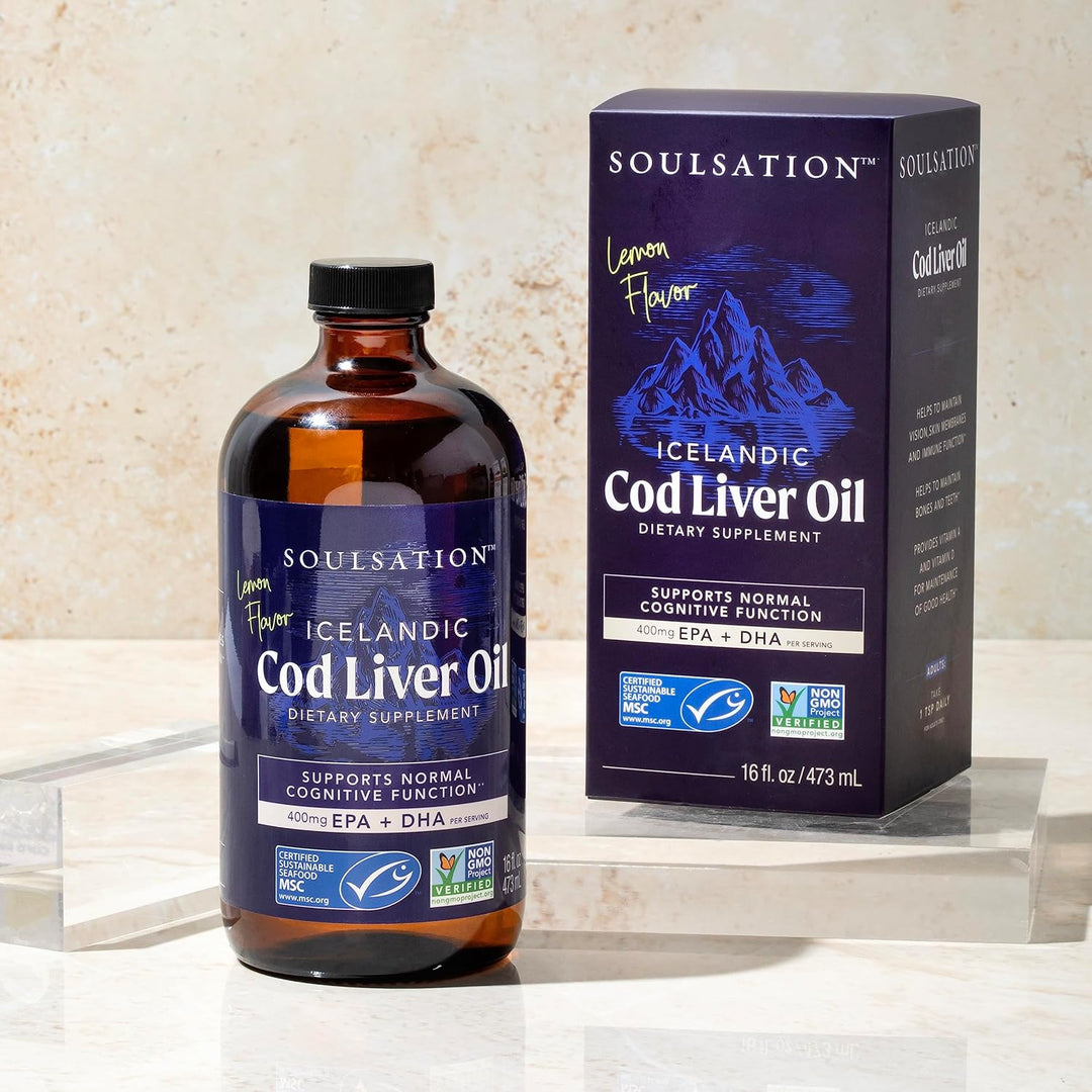 Soulsation Icelandic Cod Liver Oil Liquid, Lemon (16oz)