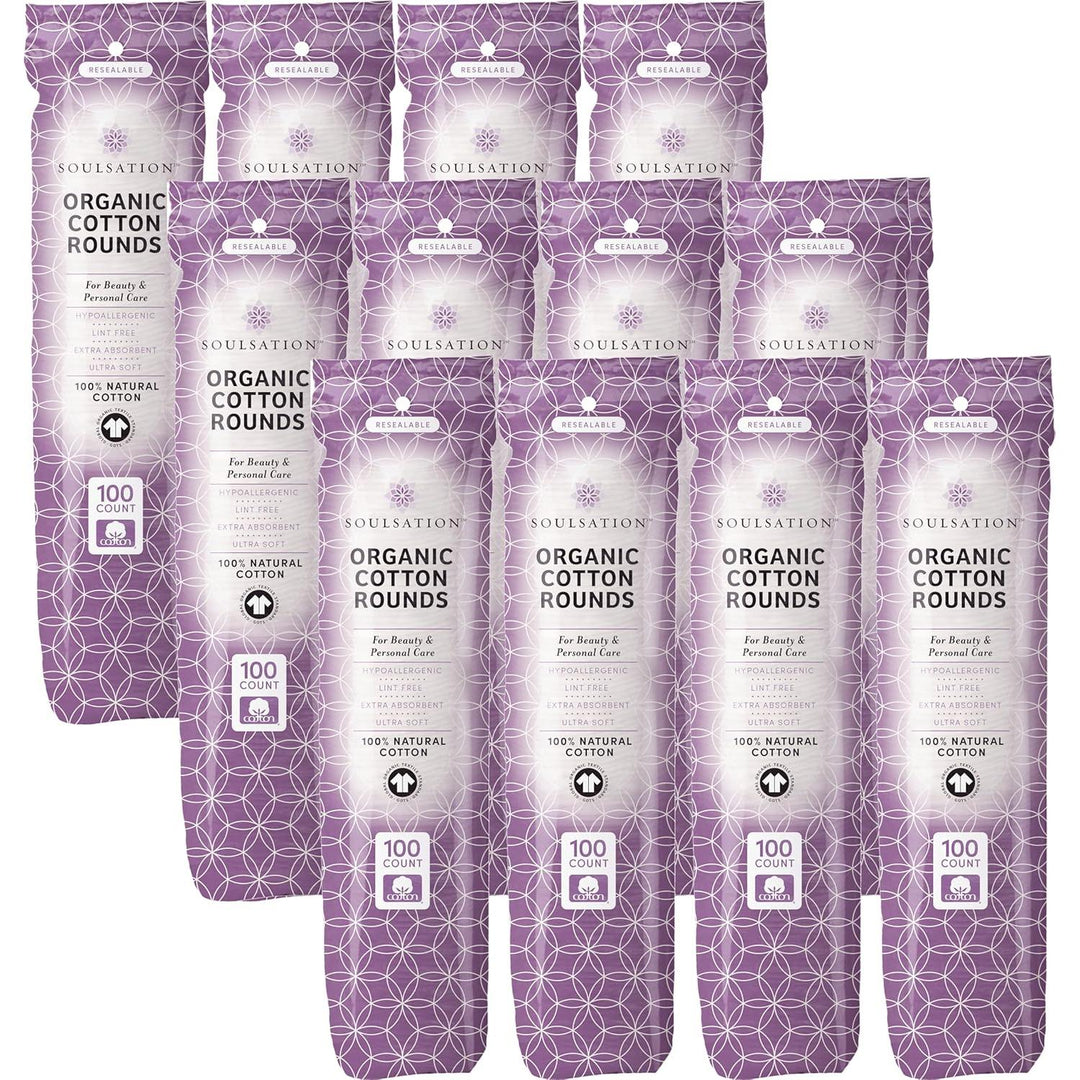 Soulsation Organic Cotton Rounds - Makeup Remover Pads for Face