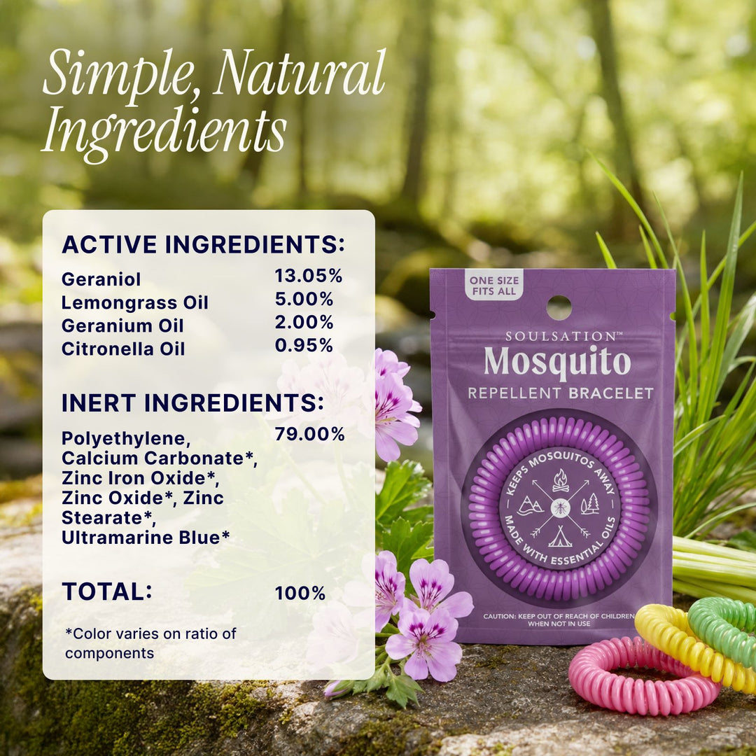 Soulsation Mosquito Repellent Bracelets made with simple natural ingredients and essential oils