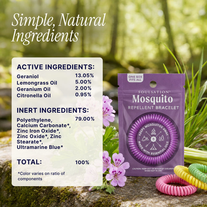 Soulsation Mosquito Repellent Bracelets made with simple natural ingredients and essential oils