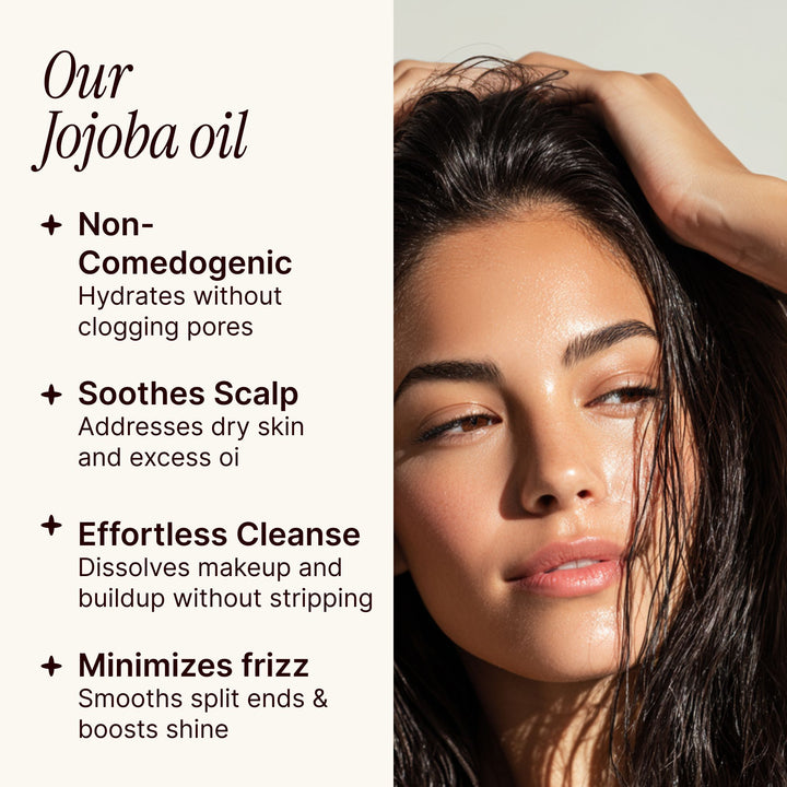 Soulsation Non-GMO Jojoba Oil helps nourish dry skin, soothe the scalp, and moisturize hair and nails.