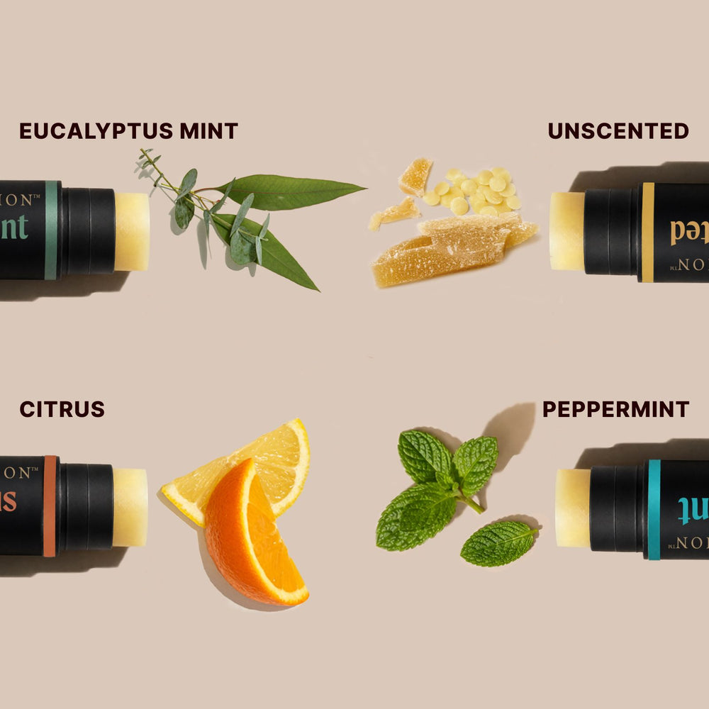 Soulsation Organic Lip Balm Set for Men including beeswax, shea butter, citrus, and peppermint