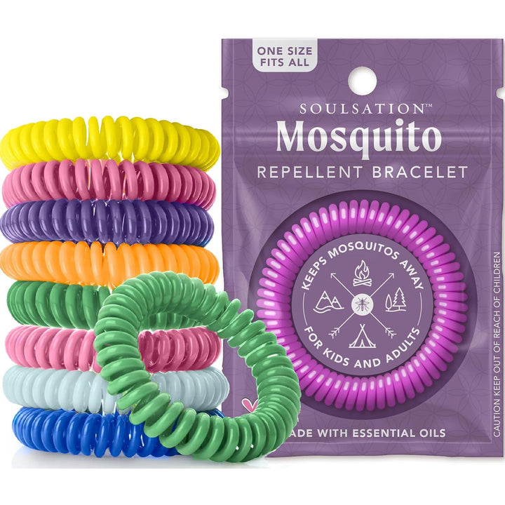 Soulsation Mosquito Repellent Bracelets, DEET-Free for Kids & Adults, Individually Wrapped Bands
