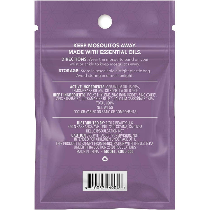 Soulsation Mosquito Repellent Bracelets, DEET-Free for Kids & Adults, Individually Wrapped Bands