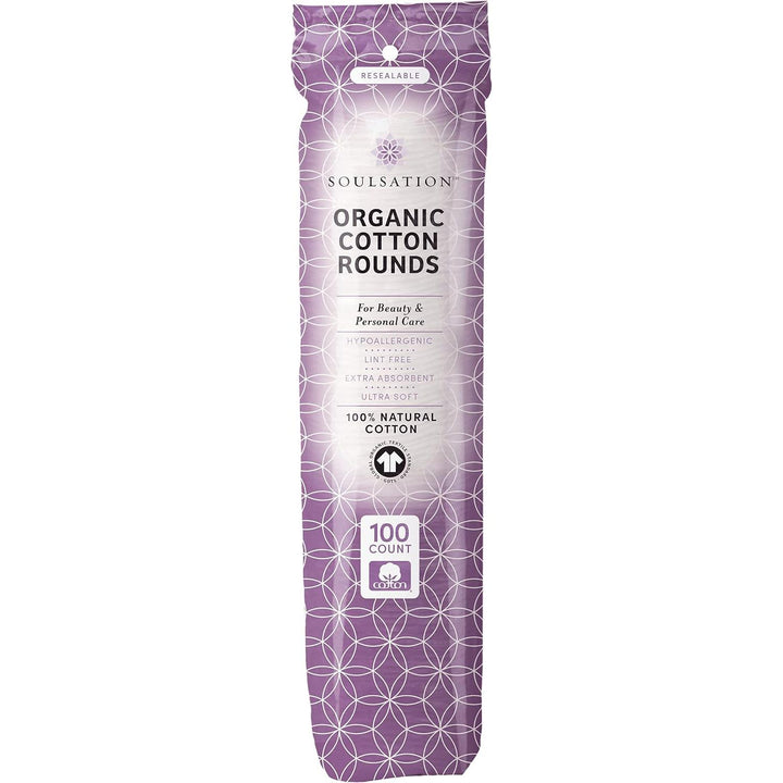 Soulsation Organic Cotton Rounds - Makeup Remover Pads for Face