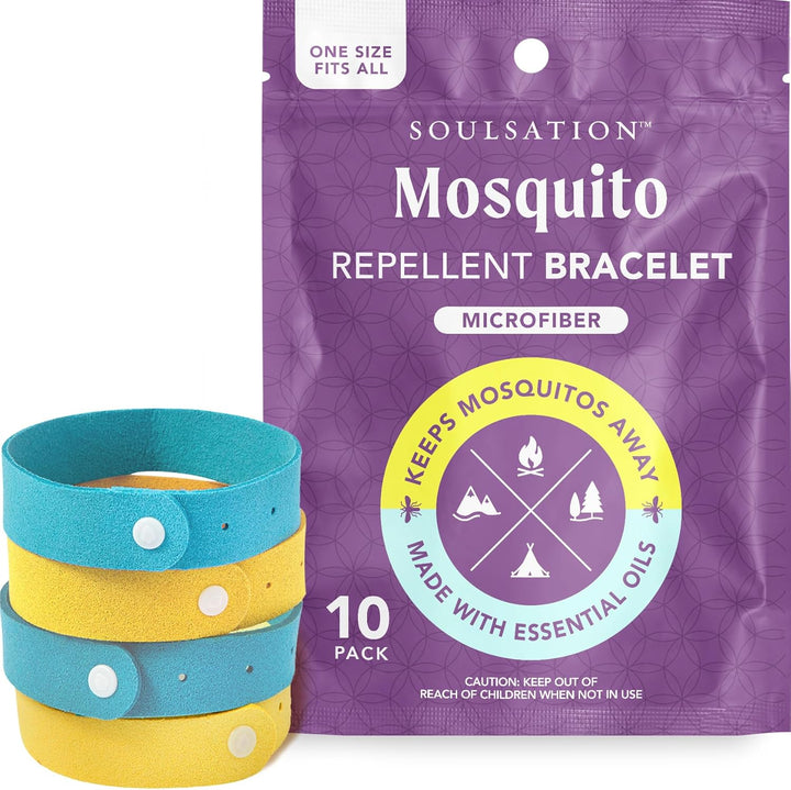 Soulsation Mosquito Repellent Bracelets Microfiber - for Kids & Adults, Natural DEET-Free